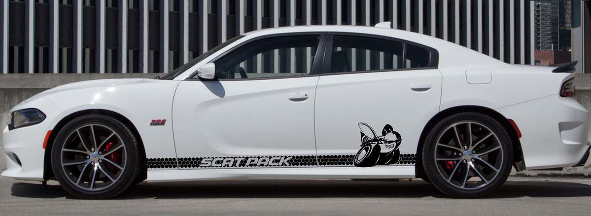 Dodge Charger Scat Pack Rocker Panel Autocollants Décalcomanies Stripe Vinyl Graphics Kit 2011-2020 Scatpack
