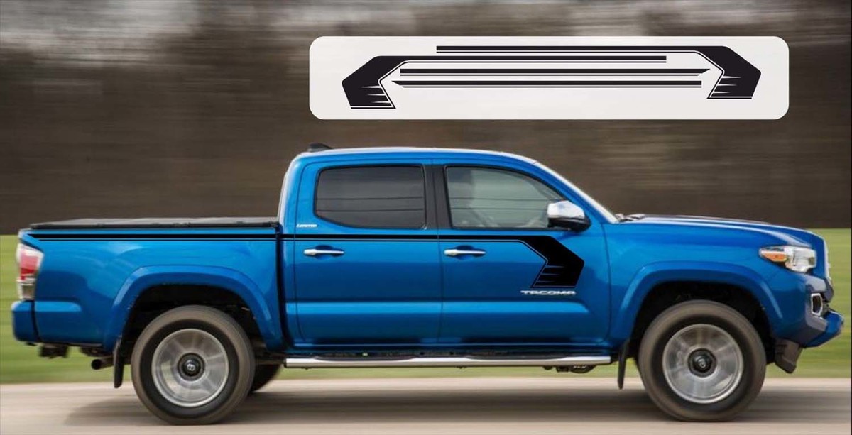 Toyota Tacoma 2015-2018 STORM Kit graphique en vinyle pour porte supérieure autocollants rayures
