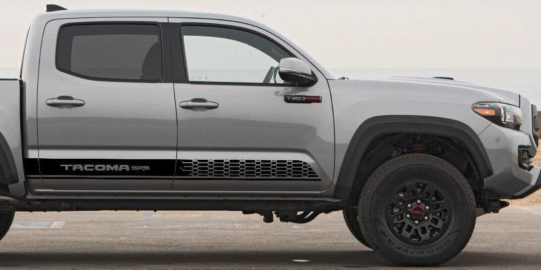 2x Toyota Tacoma 2016 côté jupe Vinyle Décalques graphique rallye autocollant kit