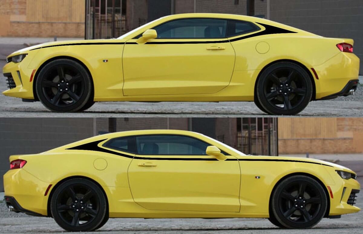 Autocollants graphiques d'accent supérieur du pilier C, rayures pour Camaro 2016 – 2018
