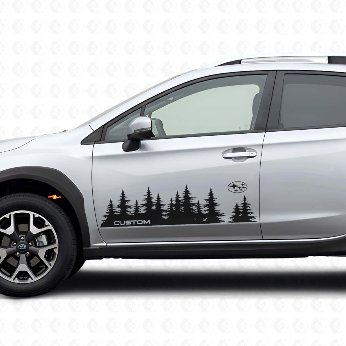 Ensemble d’autocollants vinyle style forêt pour porte de Subaru Crosstrek