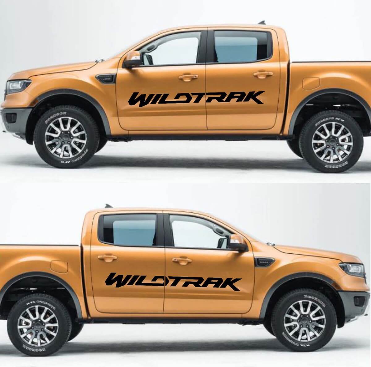 2X Musclecar RANGER Wildtrak Autocollants de porte en vinyle Graphics 2016-2018