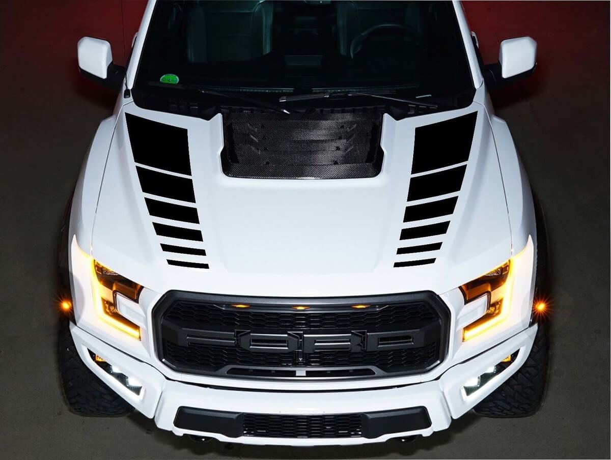 Kit d'autocollants vinyle bandes capot à double stroboscope pour Musclecar F-150 SVT 2016-2018