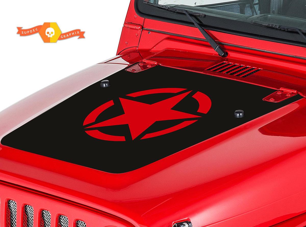 Autocollant Vinyle Capot Army Star pour Jeep Wrangler 1999-2006