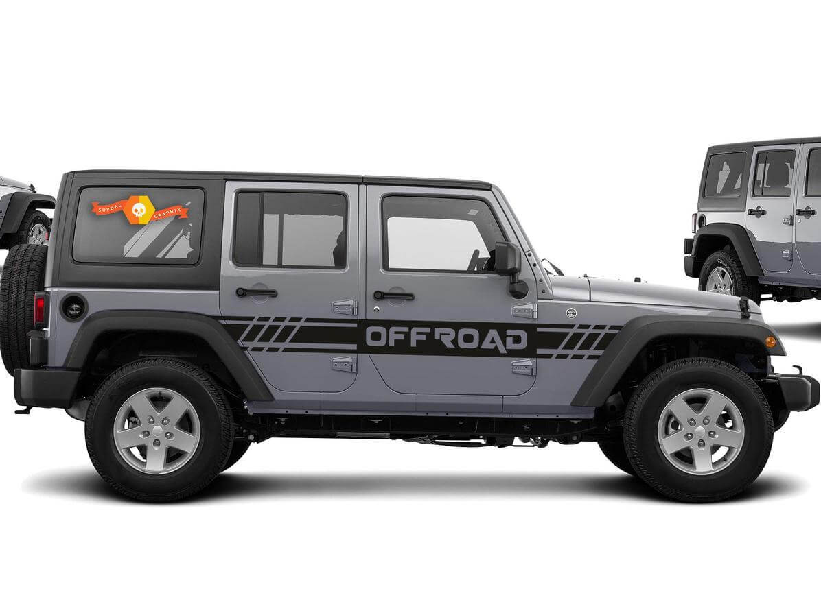 Kit de décalcomanies en vinyle bandes latérales tout-terrain pour Jeep Wrangler CJ TJ JK JKU
