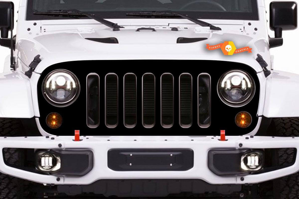 Autocollant en vinyle pour calandre blackout Jeep Wrangler JK JKU 2007-2016