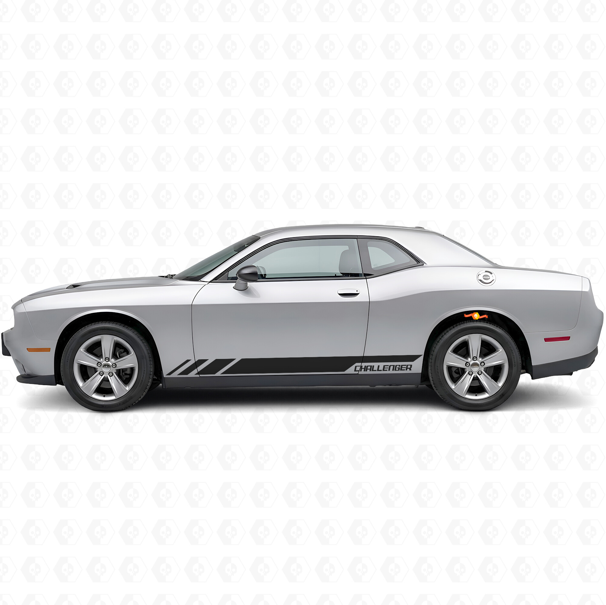 Autocollant vinyle bande latérale style course pour Dodge Challenger 2009-2018