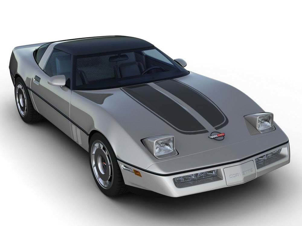 Chevrolet Corvette C4 Sport bandes de course de capot avant autocollant autocollant prédécoupé 1984 - 1996
