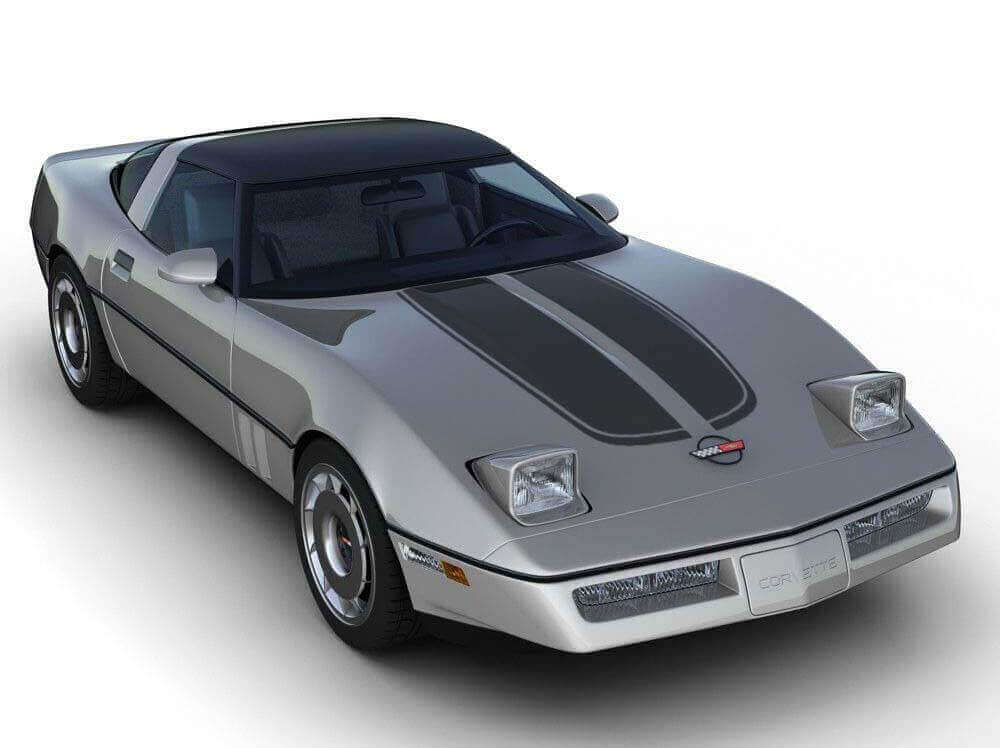 Kit d'autocollants vinyle à double rayure de capot pour Chevrolet Corvette C4 1984-1996