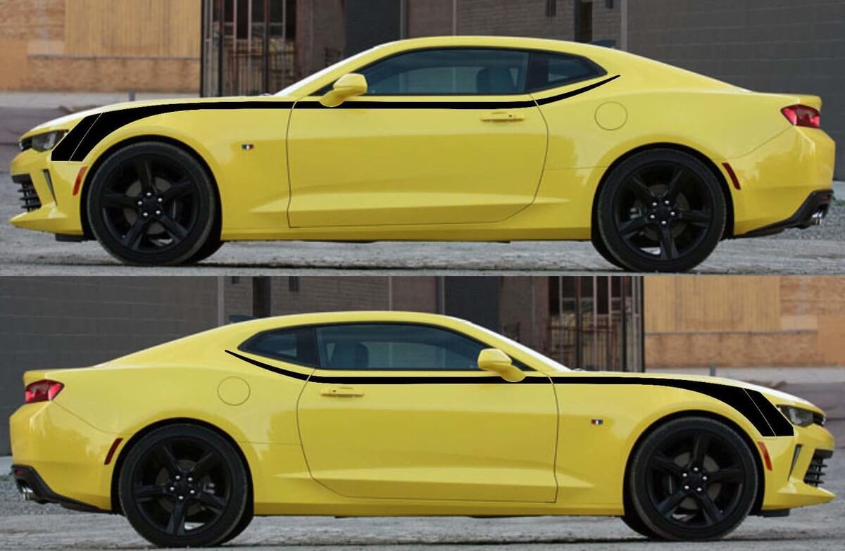Autocollants graphiques d'accent supérieur de hockey, rayures pour Camaro 2016 – 2018
