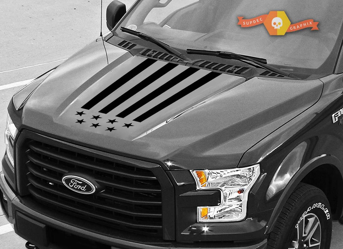 Autocollant bande graphique capot USA pour Ford F150 2015-2018