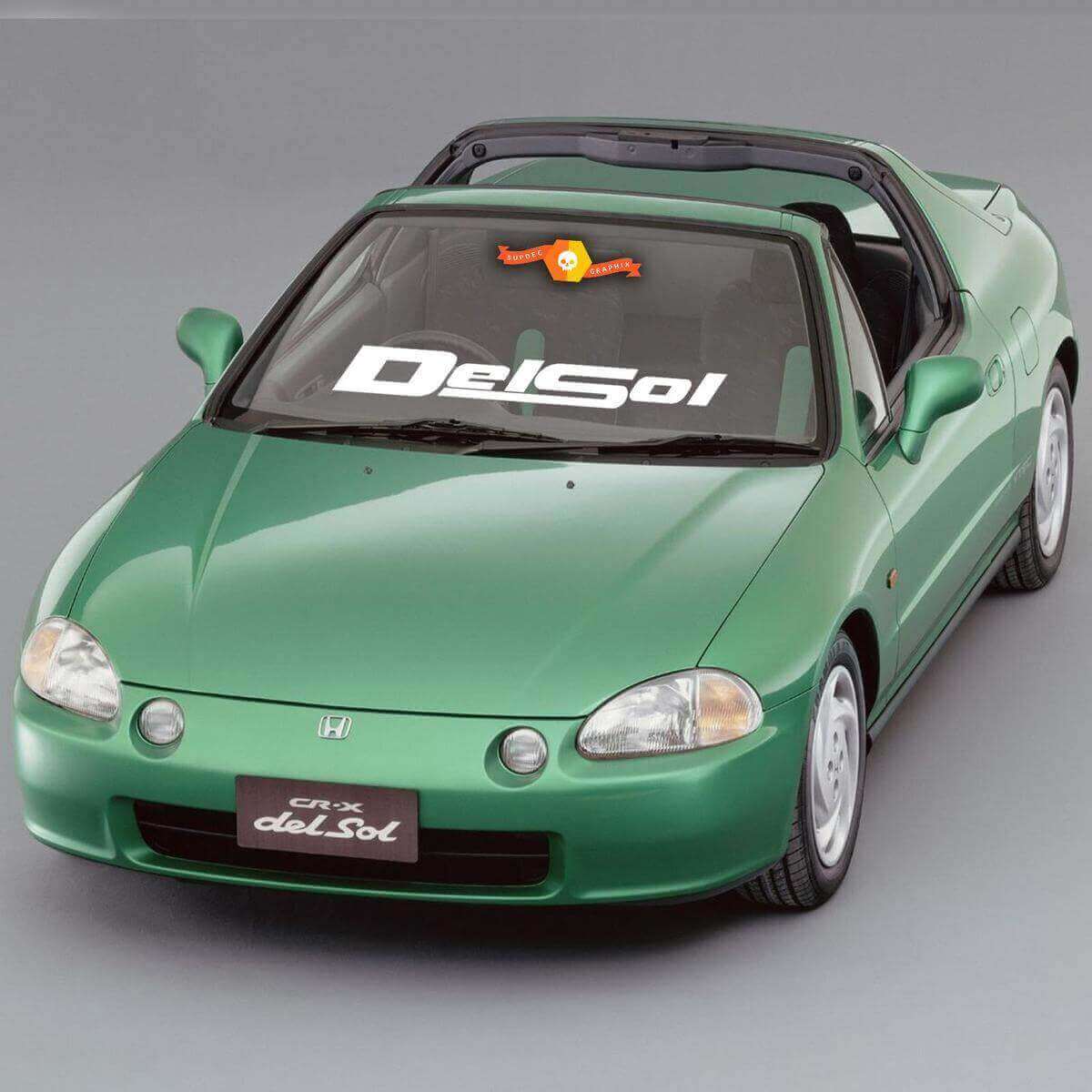 Bandeau de pare-brise avec logo Del Sol Autocollant vinyle pour Honda Del Sol
