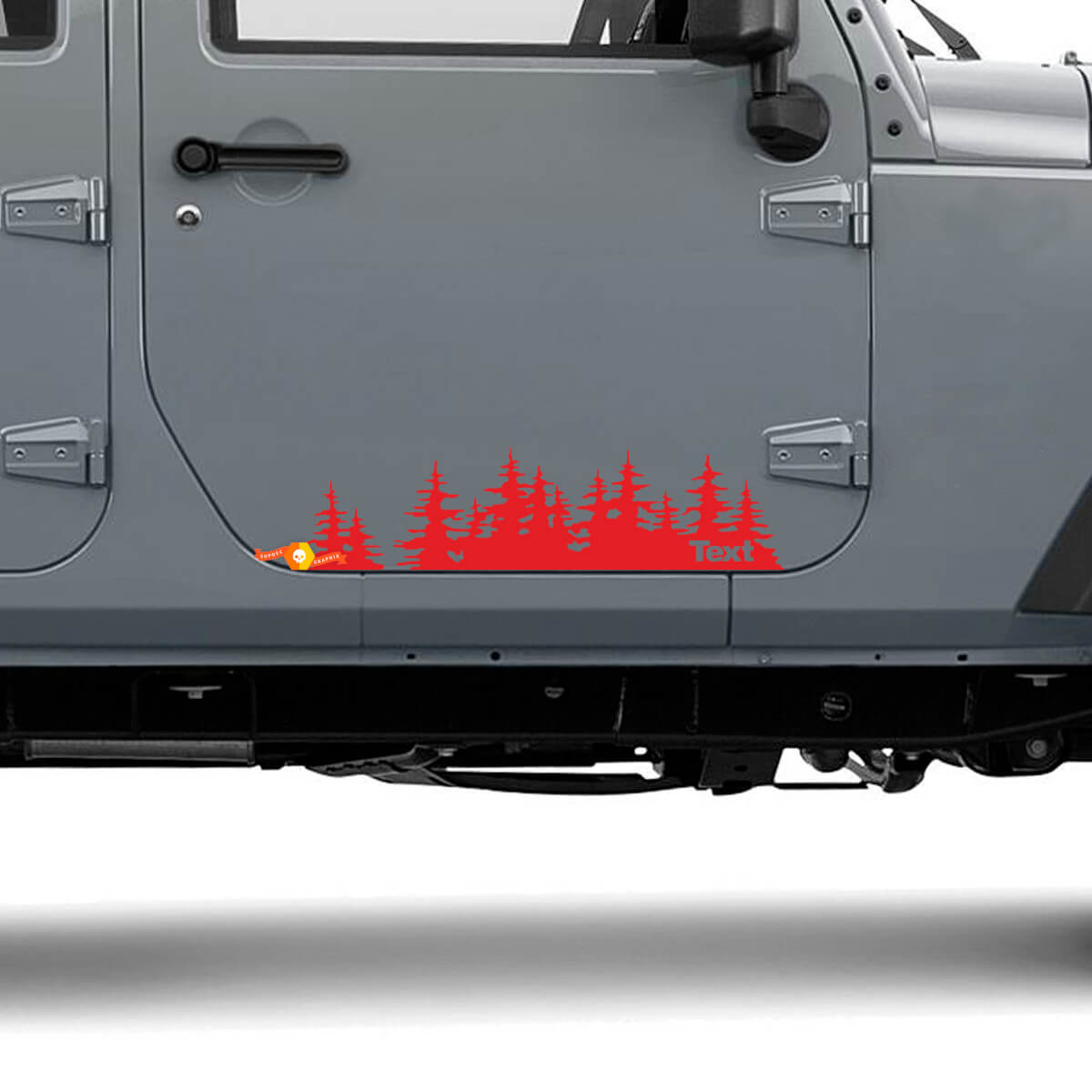 Jeep arbre forêt découpé vinyle porte autocollant PNW pins bois Silhouette graphique voiture camion corps