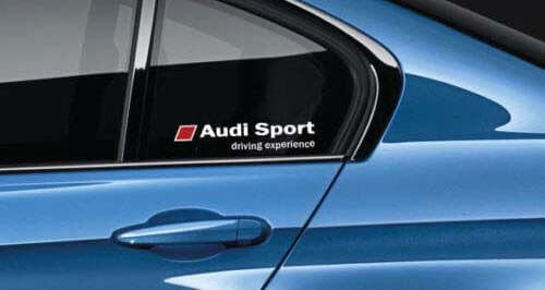 Paire d'autocollants pour vitres latérales Audi Sport Driving Experience pour voitures Audi