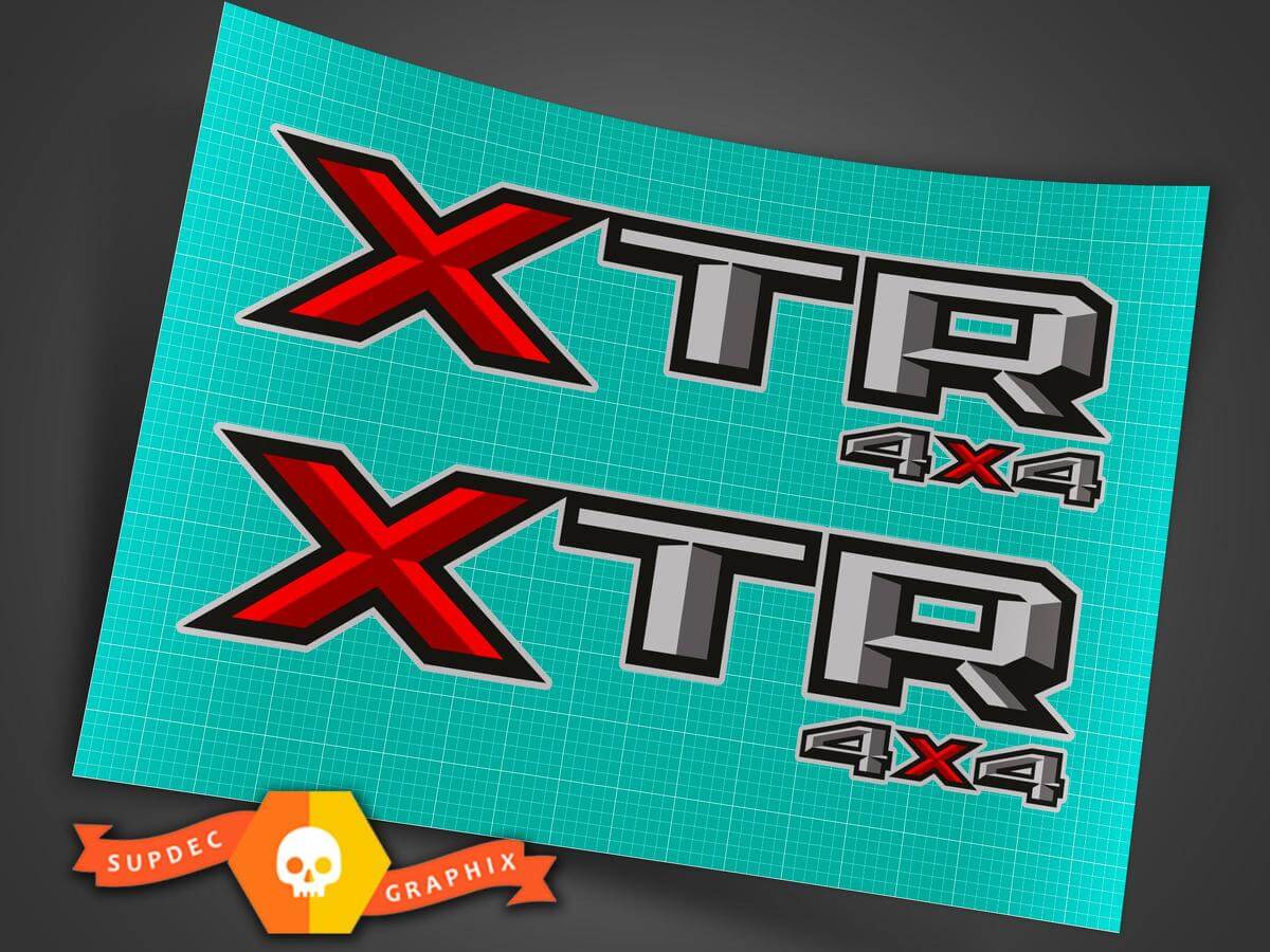 Lot de 2 x 2018 Ford F-150, F-250 XTR 4 x 4 vinyle autocollant camionnette chevet