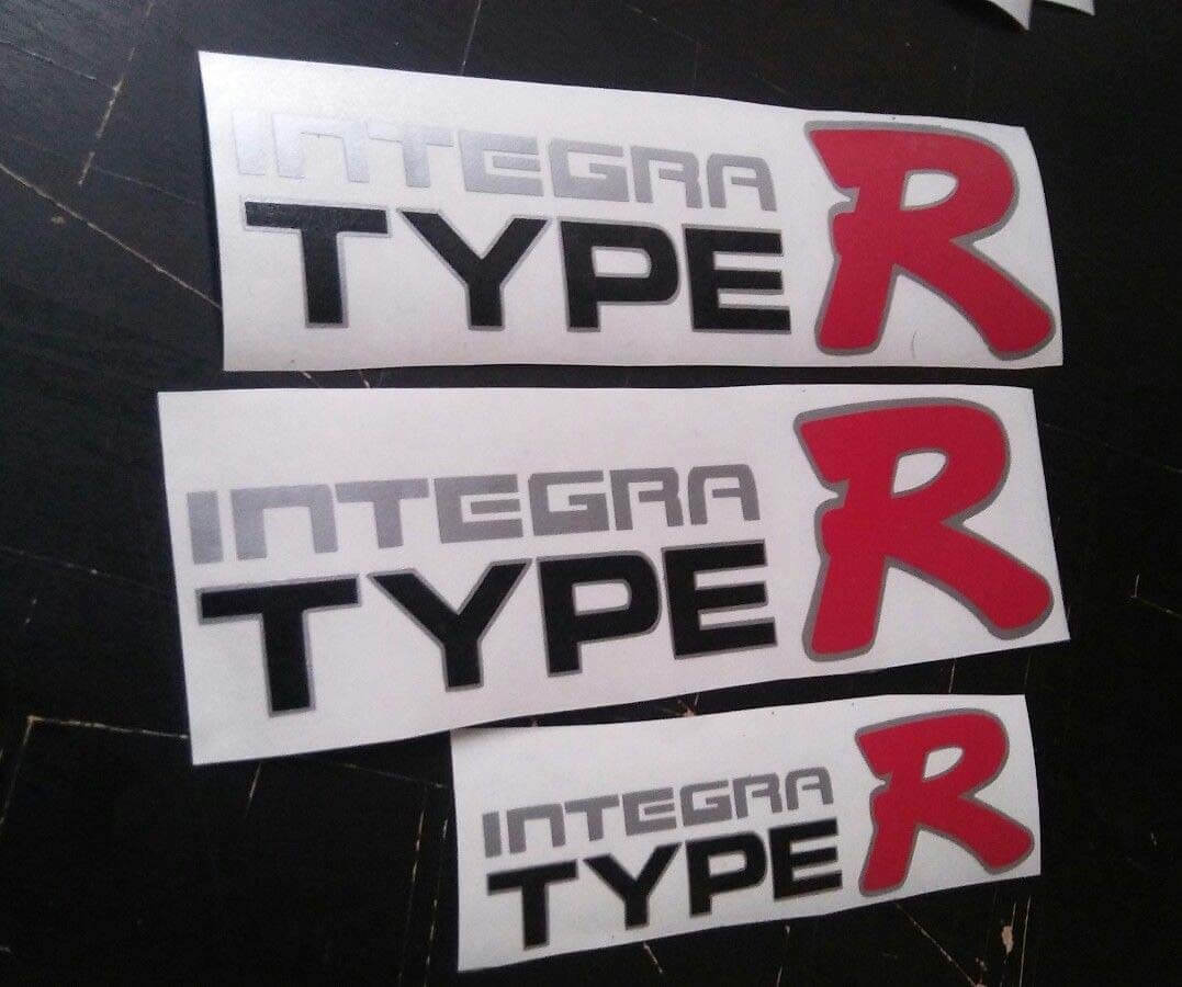 Honda Japan Integra Type R Decal Black Variant Sticker Jdm OEM Size Dc2