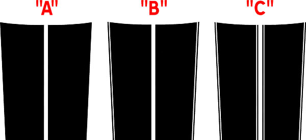 Kit de 16 autocollants bandes de style rallye pour Dodge Challenger 2008 - 2014