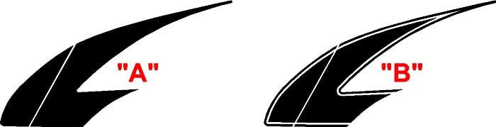 2016 et plus Chevrolet Camaro Dagger Style Mid Body Hockey Stripe Kit Autocollants en vinyle
