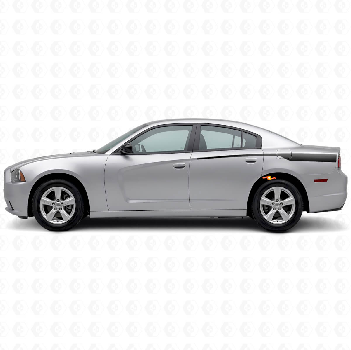 Bande télescopique autocollant vinyle latéral arrière pour Dodge Charger 2011-2014