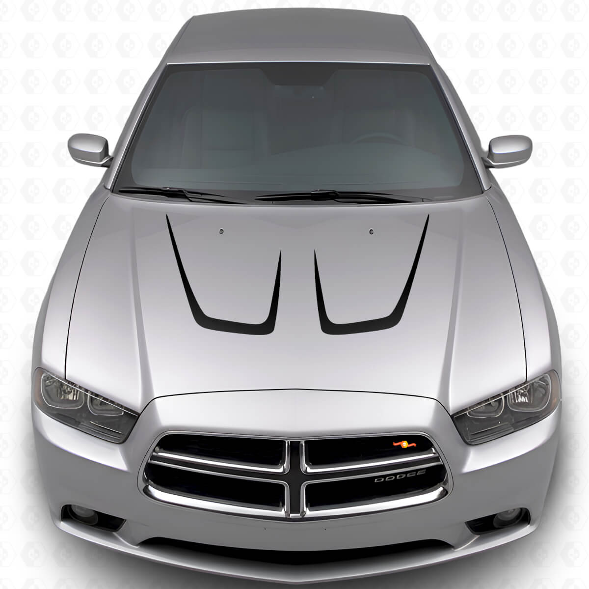 Kit de décalcomanies en vinyle à double cambrure pour capot Dodge Charger 2011-2014