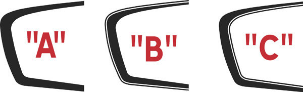 2011 - 2014 Kits de bandes d'accent de pétoncles latéraux de longueur étendue pour chargeur