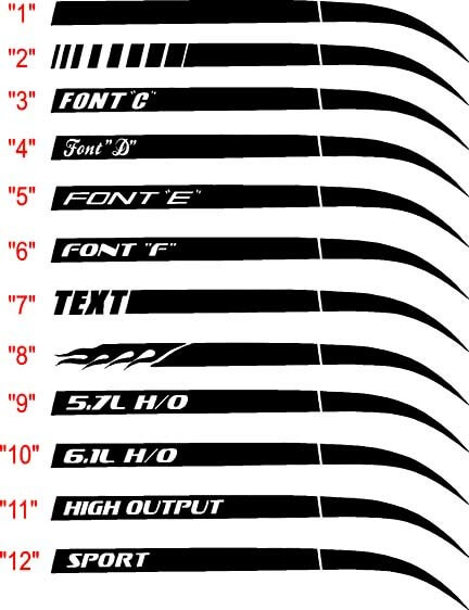 Kit de décalcomanies vinyles bandes de panneau arrière Stinger pour Dodge Charger 2006-2010