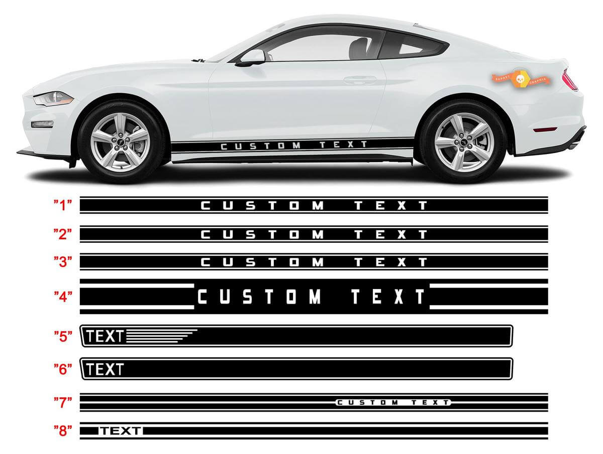 Kit de décalcomanies en vinyle pour bandes latérales personnalisées pour Musclecar Mustang 2005-2020