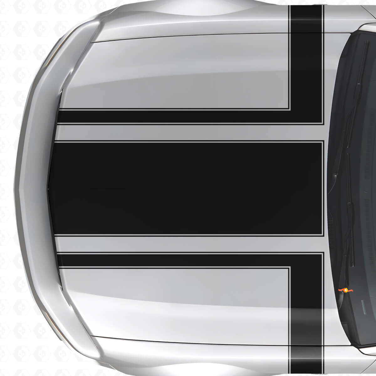 Kit d'autocollants vinyle décoratifs pour capot et bandes latérales pour Musclecar Musclecarmodel 2005-2009