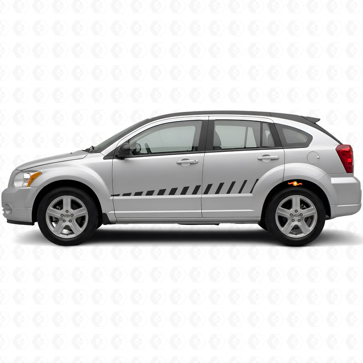 Kit d’autocollants vinyles bandes latérales style stroboscope pour Dodge Caliber 2007+