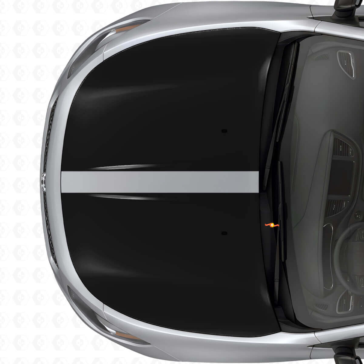 Jeu d'autocollants en vinyle bande noire double capot pour Dodge Dart 2013+