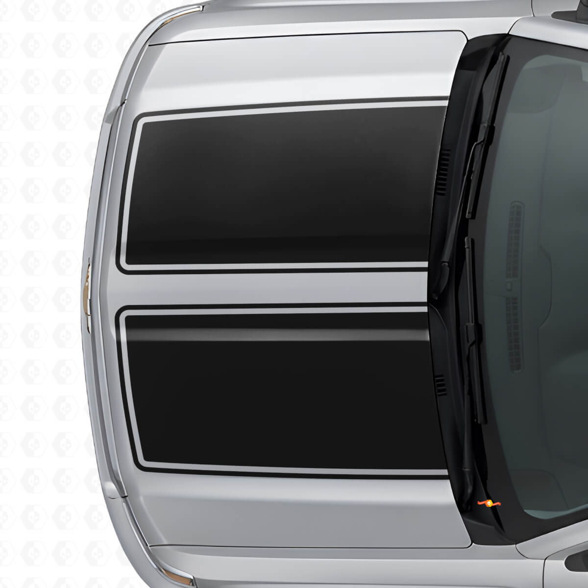 Kit de décalcomanies en vinyle à bandes doubles contour pour capot et hayon Chevrolet Silverado 2014-15