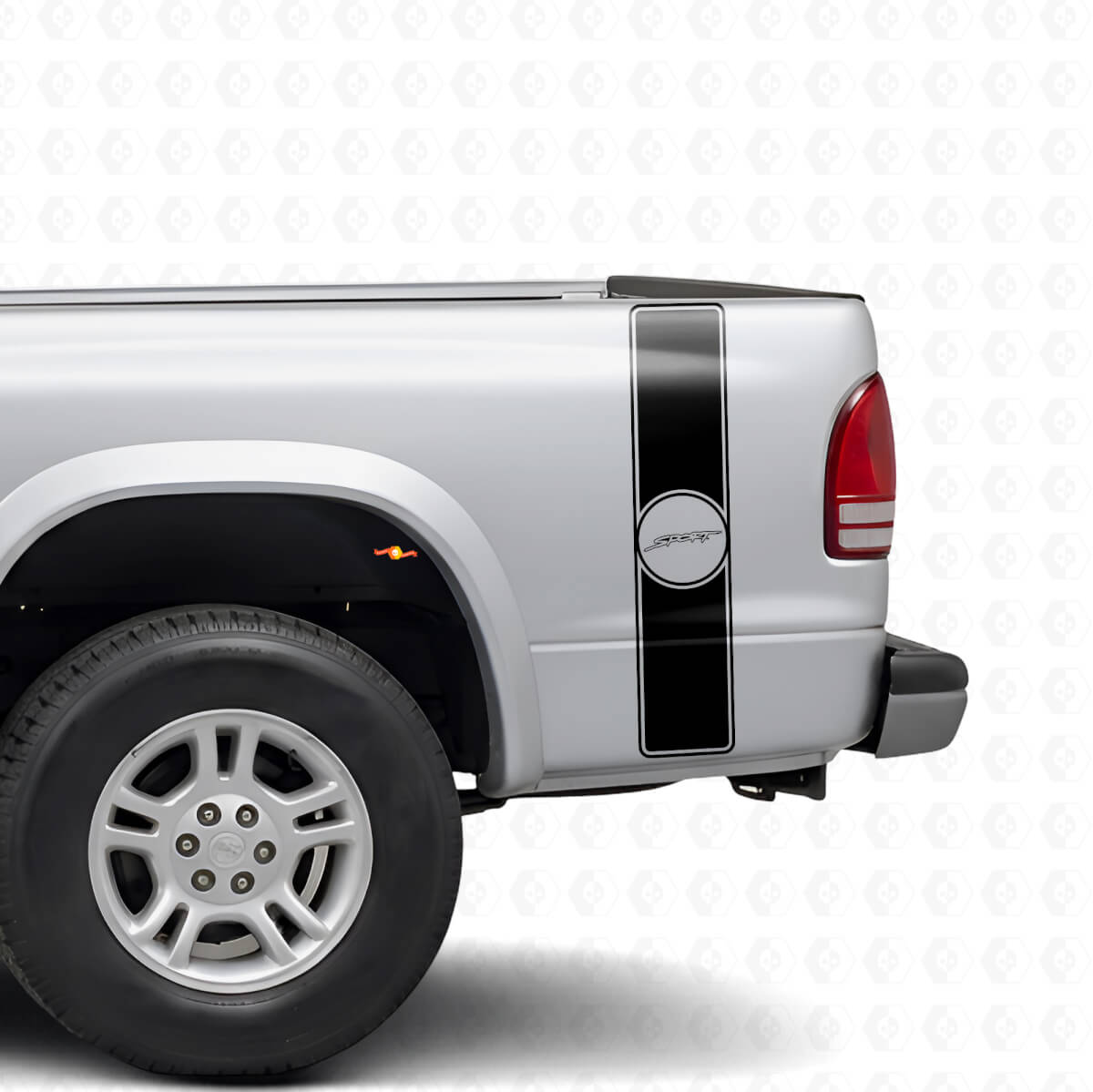 Kit de décalcomanies vinyle bandes latérales arrière style rétro sport pour Dodge Dakota 1997+
