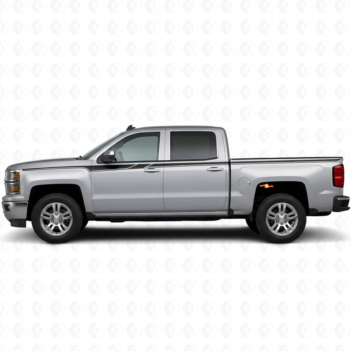 Kit d'autocollants en vinyle bandes latérales accent pour Chevrolet Silverado 2014+