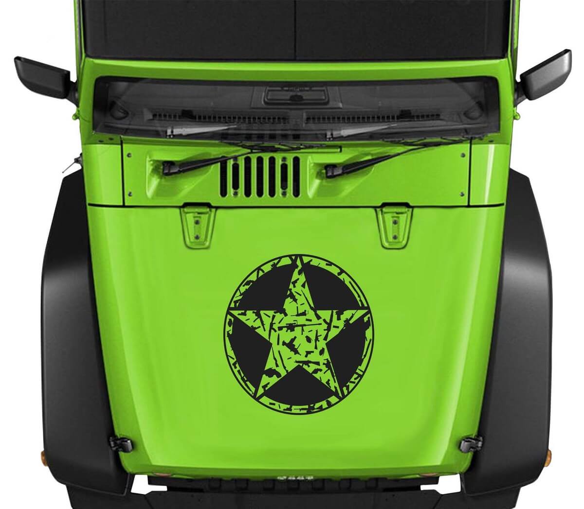 Autocollant en vinyle Oscar Mike M4 AK Bullet Star pour capot de Jeep Wrangler