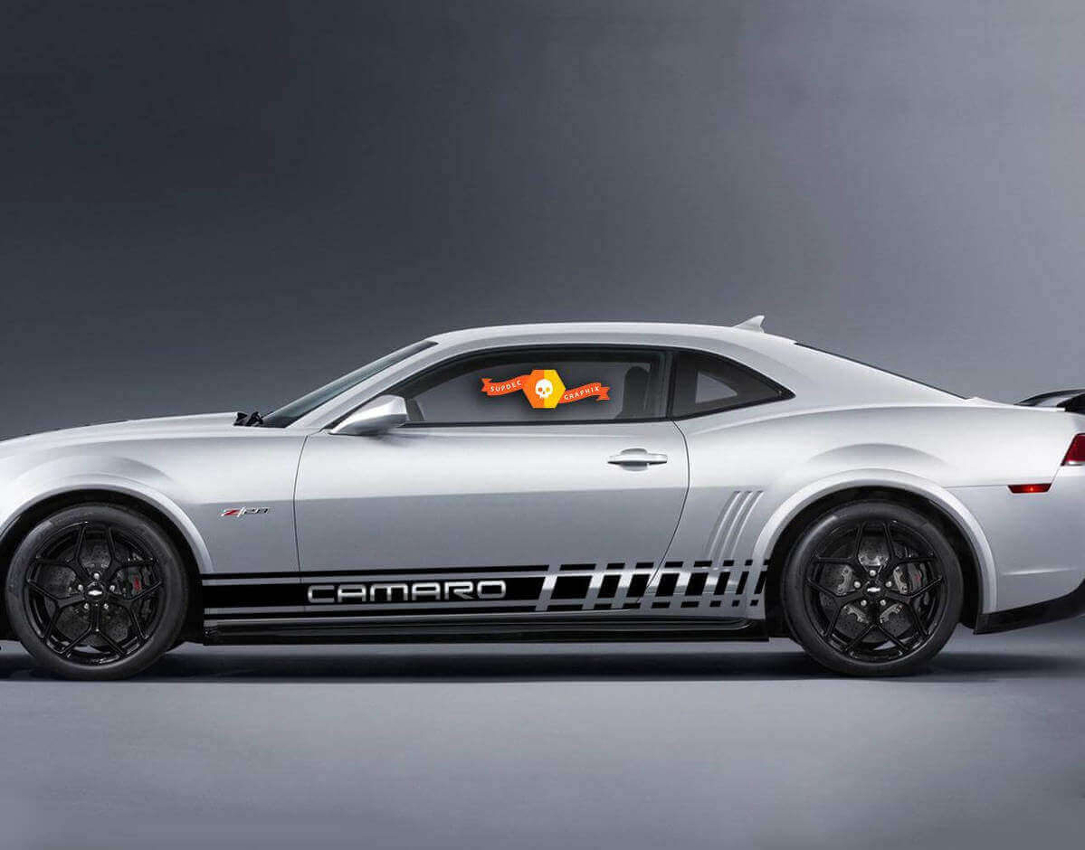 Autocollant en vinyle de course de voiture graphique multicolore, 2 pièces, pour Chevrolet Camaro
