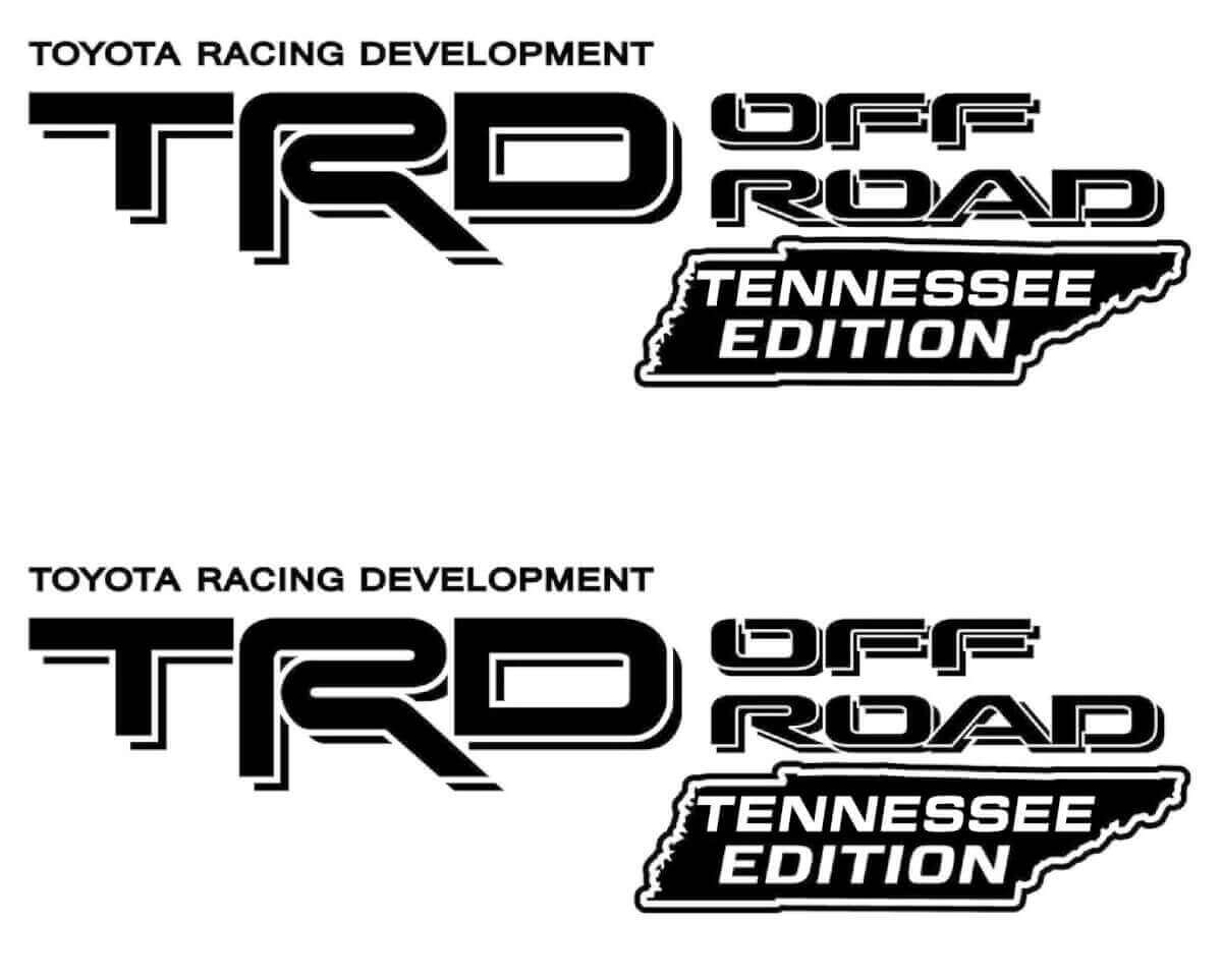 Set d'autocollants en vinyle TRD Off Road Tennessee Edition pour flancs de caisse Toyota Tacoma & Tundra