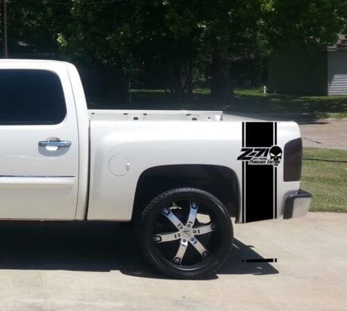 Chevrolet Z71 OFF ROAD Punisher Bed Stripe Autocollants pour camionnette CHEVY GMC
