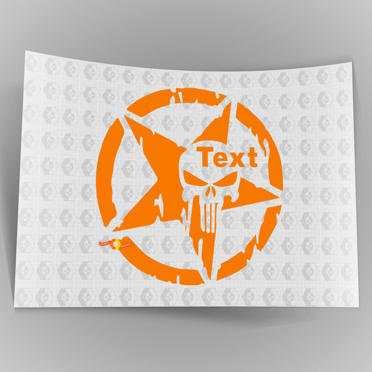 Jeep Star - Sticker autocollant résistant aux UV Military Punisher Off Road Skull #5