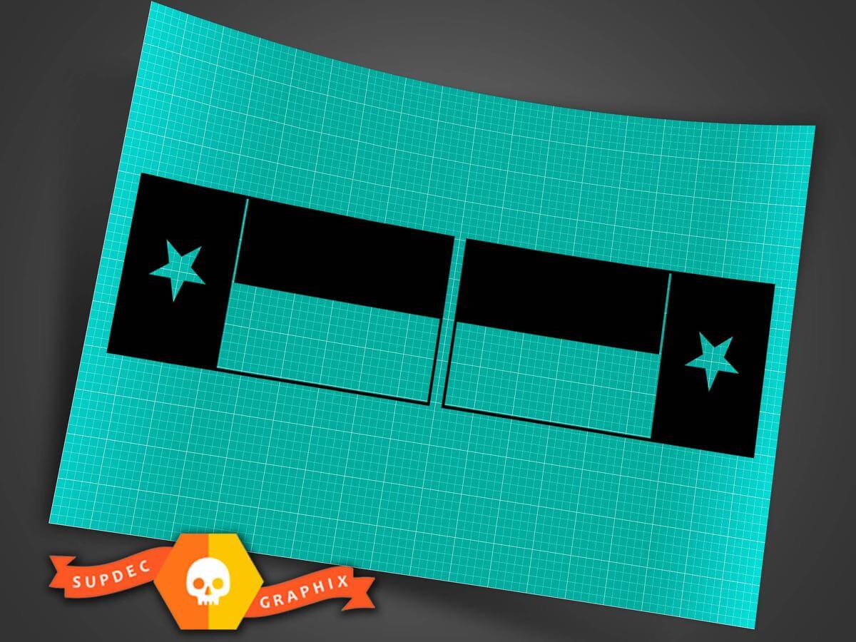 Jeep Wrangler drapeau noir militaire de l'État du Texas inversé en charge