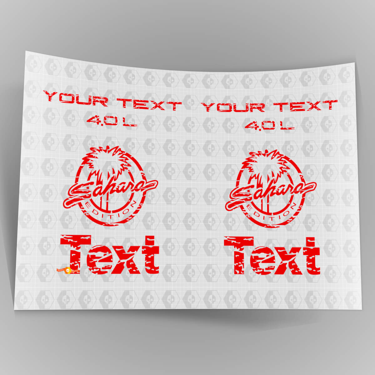 Logos de garde-boue Jeep Wrangler Sahara 4.0 TJ en détresse 1997 -2006