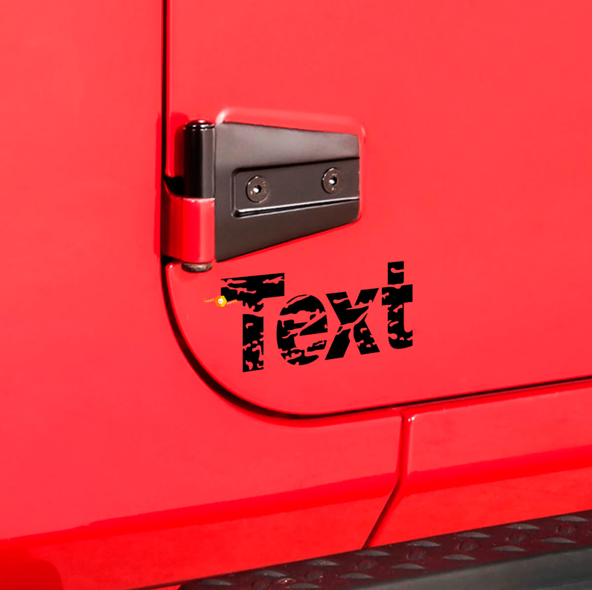 Autocollant de texte personnalisé usé pour porte latérale Jeep Wrangler