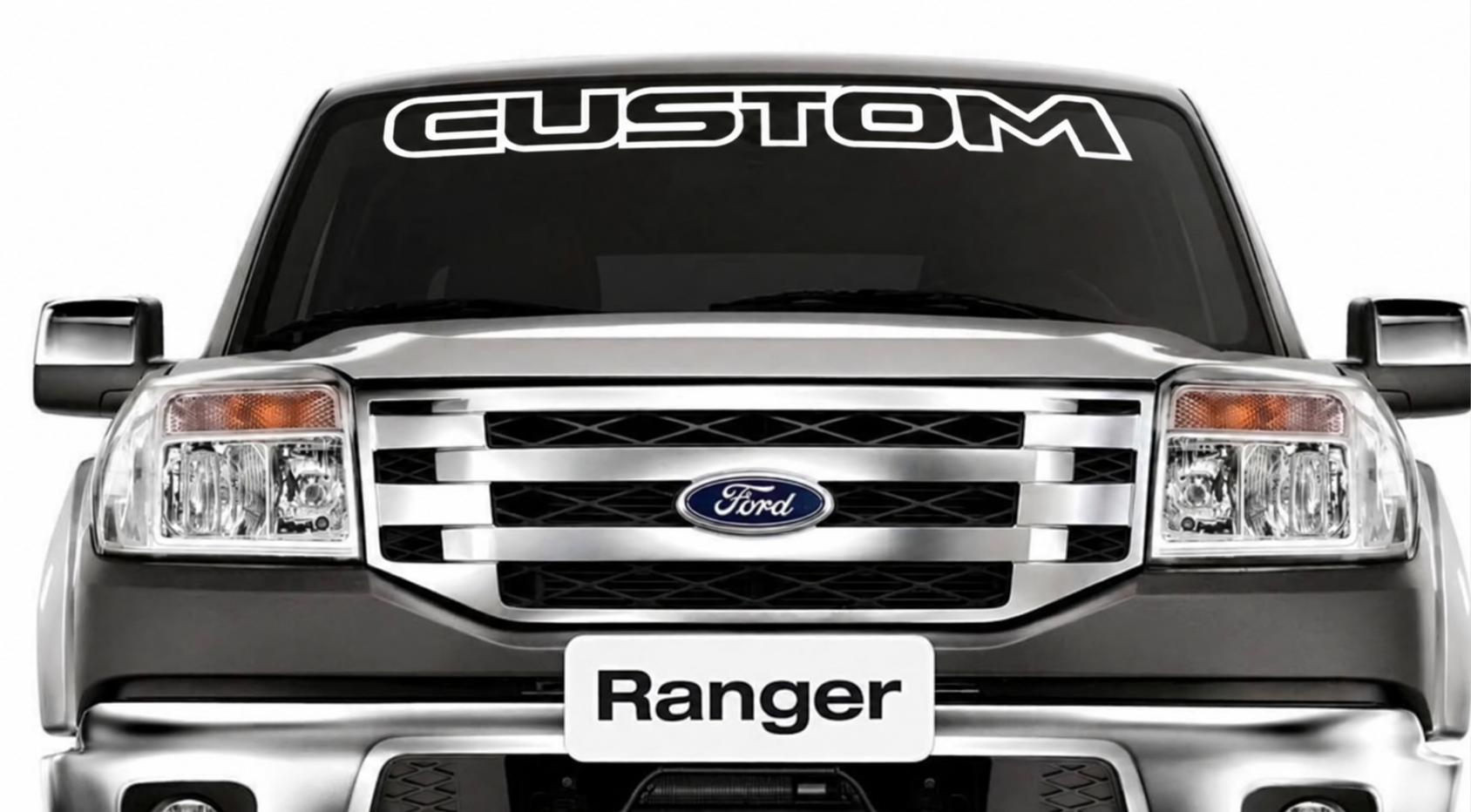 Bannière CONTINUE personnalisée Autocollant en vinyle pour pare-brise Ford Ranger 1950-2017