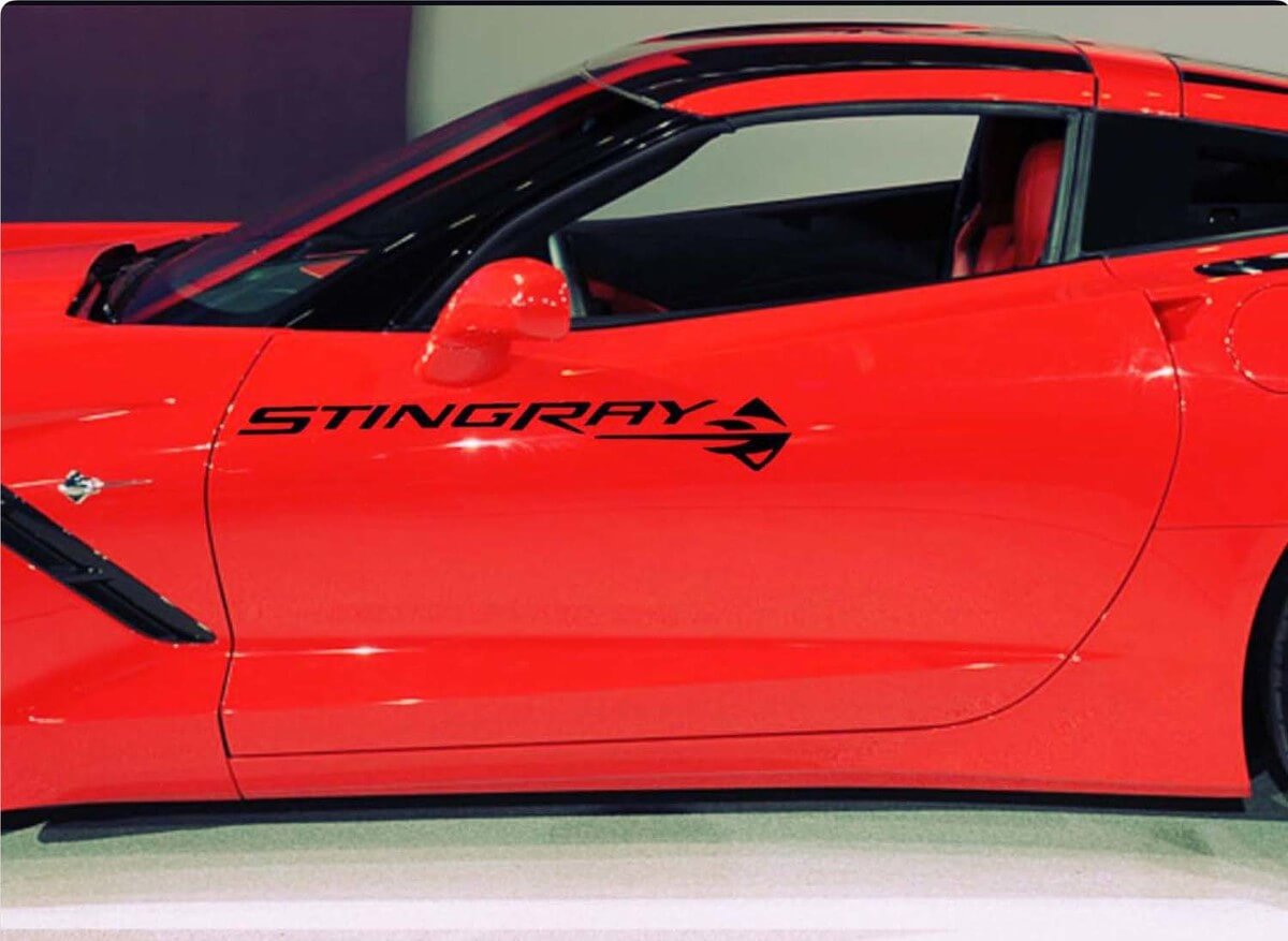 1950- 2017 Chevrolet Corvette Stingray Z06 Capot Corps Porte Autocollant Autocollant Nouveau 2PC Ensemble Z06
