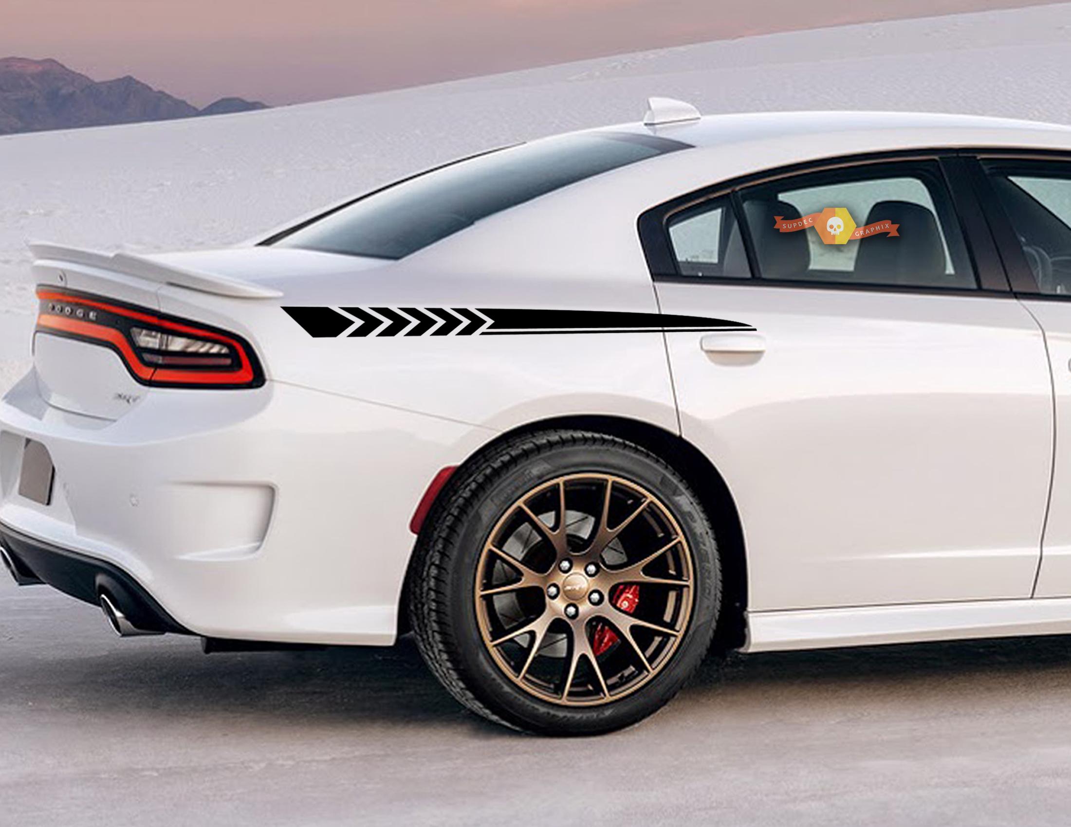 Kit de bandes de finition ondulées latérales en vinyle pour Dodge Charger 2011-2017