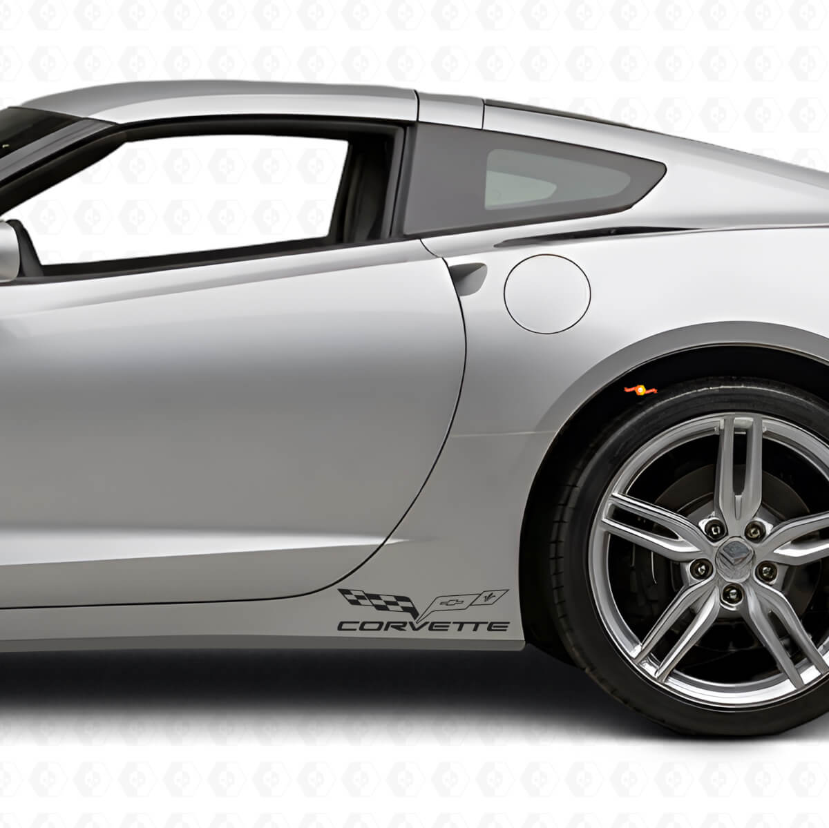 Kit de décalcomanie en vinyle pour bas de caisse avec logo drapeau Corvette pour Chevy Corvette Z06 C6-7 2005-18