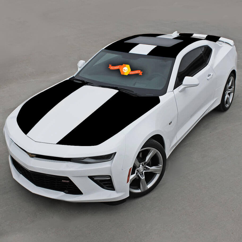 Autocollant en vinyle bandes latérales complètes jumelées pour Chevrolet Camaro 2016-2018