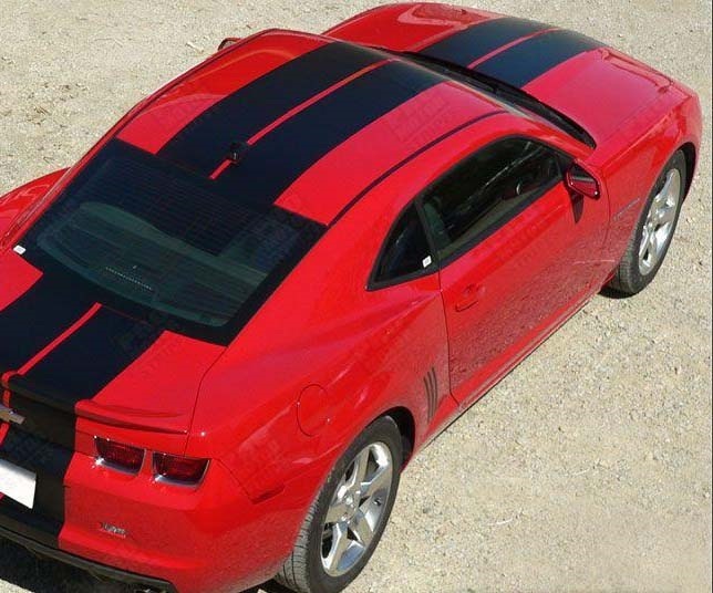 Pace Style Full Length Twin Stripe Kit — Autocollant vinyle (capot, toit, coffre, pare-chocs arrière, pare-chocs avant) pour Chevrolet Camaro 2010-2015_2