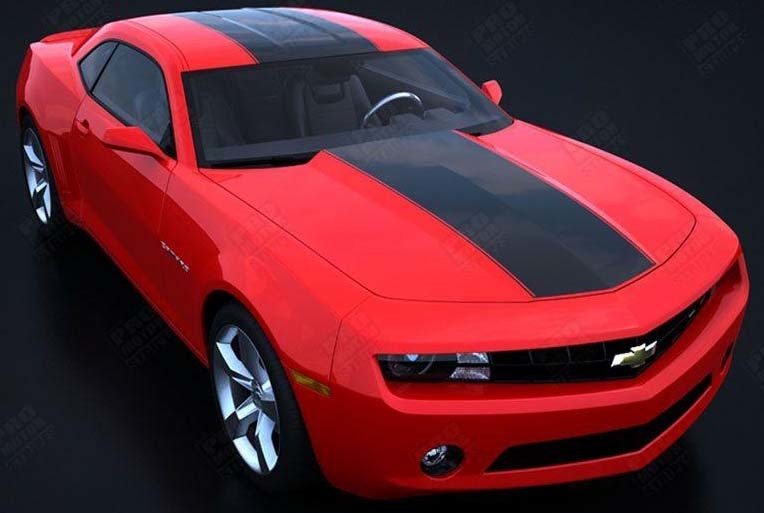 Over The Top Solid Center Stripe Kit — Autocollant vinyle (capot, toit, coffre) pour Chevrolet Camaro 2010-2015