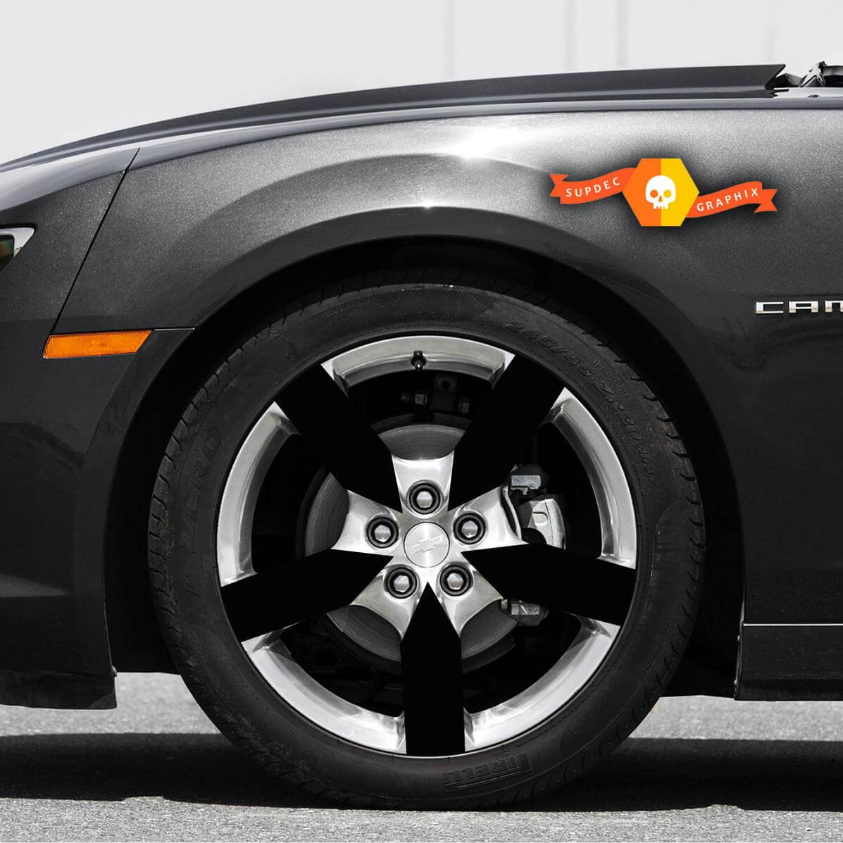 Jeu de décalcomanies en vinyle pour inserts de roue pour Chevrolet Camaro 2010-2015