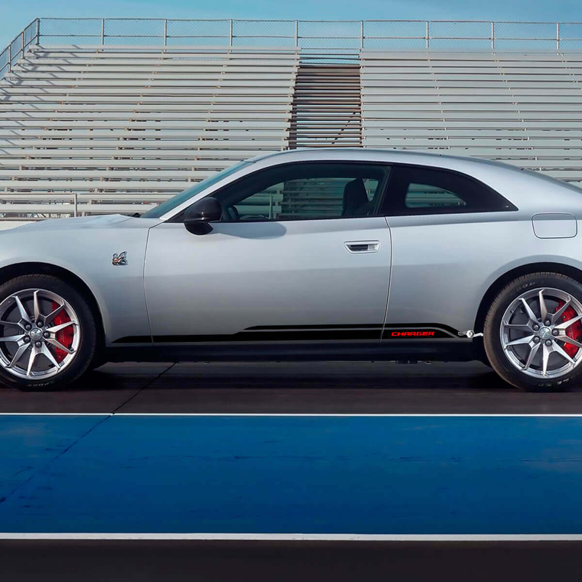 Stripes de décalcomanie du panneau latéral pour Dodge Charger électrique 2 couleurs
